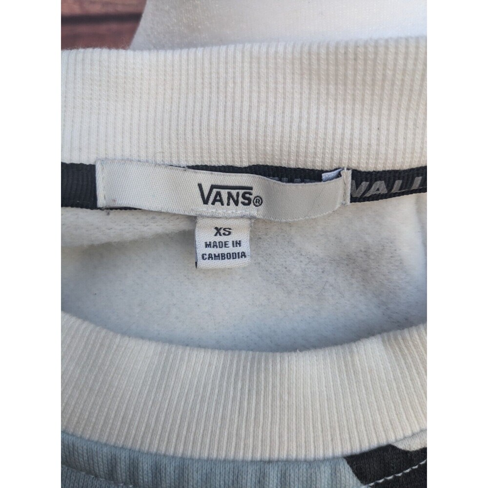Vans Blue Daisy crop sweatshirt with tie waistband XS Skater Preppy - Picture 5 of 6
